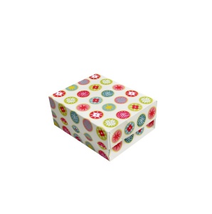 Rectangular Desert Box, Cardboard Kaleidoscope Design 13.5 x 16.7 x H 9 cm - Img 1