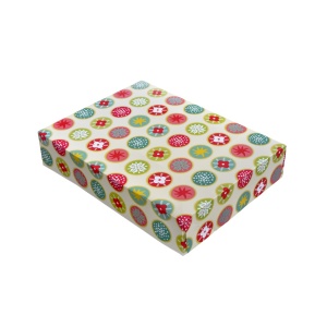 Rectangular Desert Box, Cardboard Kaleidoscope Design 34 x 24.5 x H 7 cm - Img 1