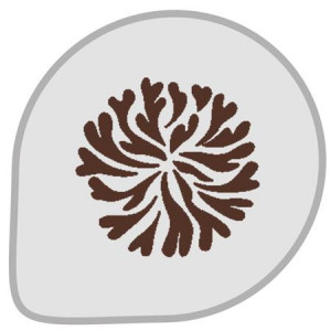 * Round Plastic Soap Dish with Stylised Floral Decor Ø 26 cm