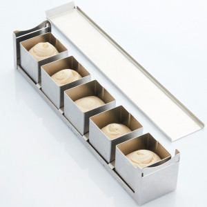 Rozsdamentes acél sütőforma New York Roll Cub, 6 x 6 x H 6 cm, térfogat 220 ml - 5 db-os készlet - Img 2