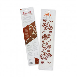 *Sablon Plastic Lateral Decor Craciun - Gingerbread Family, 30 x 7 cm - Img 2