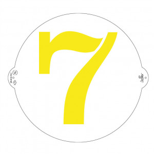 Sablon Plastic Rotund Decor Cifra 7, Ø 25 cm