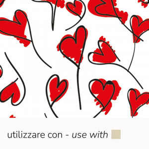 Set of 30 Transfer Sheets Red and Black Chocolate Heart Transfer, 34 x 26.5 cm
