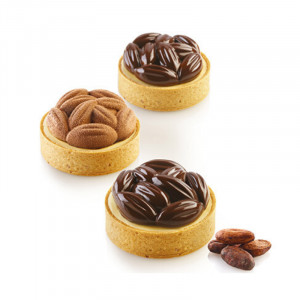 Set Tarte Ø 7 cm Cocoa, 8 Microperforated Copper + Silicon Mould 8 Cavities - Img 4