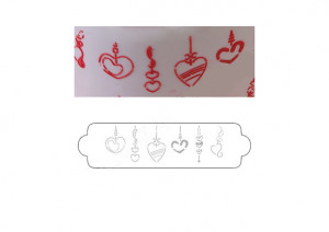 *Side soap dish Decor Hearts, 34 x 9 cm