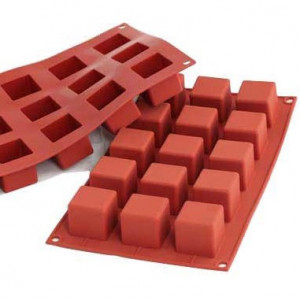 Silicon Cub Mignon mould 3.5x3.5xH3.5cm, 15 cavities (SF105) - Img 1