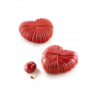Silicon Heart Lovely mould 8.2 x 7.7 x H 3.1 cm, 6 cavities - Img 2