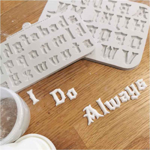 Silicon mould Alphabet Gothic style, h 2.2 cm - Img 5
