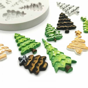 Silicon mould Christmas Brads, 2.5 - 4.5 x 2 cm, 5 Decorations - Img 3