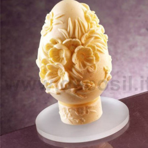 Silicon Mould Medium Egg Decorated with Peach Flowers, Ø 12 x H 18.5 cm - Img 2