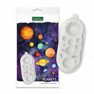 Silicon mould Planets and Sun 11 Subjects, Ø 0.8 - 4.8 cm - Img 1