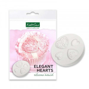Silicone Heart mould, 4 Subjects Ø 5 and 3.5 cm - Img 1