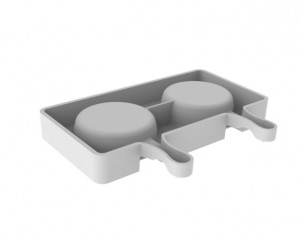 Silicone Ice Cream Tin Round GEL19B, 2 cavities x Ø 7 x H 2.3cm, 82 ml, 50 sticks - Img 2