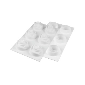 Silicone mould Pink Monoportii Ø 7 x H 5.5 cm, 6 cavities, 145 ml - Img 2