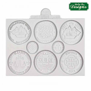 Silicone Mould Treasure / Coin Mould, 8 Items Ø 1.6 and 3.2 cm - Img 3