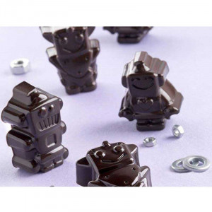 Silicone Praline mould Silikomart Roboti 3.95 x 2.67 x H 1.6 cm, 10 ml, 12 cavities (SCG18) - Img 2