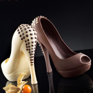 Silicone Shoe Heel Shoe Mould with 3D Metallic Colours, 13 x 5.7 x H 12.6 cm - Img 1