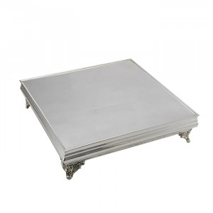 Silver Plated Brass Cake Stand Square, 35 x 35 x H 11.5 cm, Cardinal Style