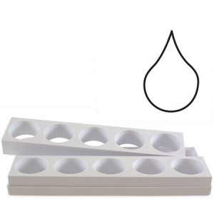 Single Portion Dropper 9 x 6 x H 4 cm - Set of 2 Moulds Forming 10 Products, Tray 40 x 17 cm - Img 2