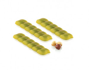 Snack Ciocolata 12 x 2.5 x H 1.3 cm - Matrita policarbinat Riflesso, 8 cavitati (CH040), 28 gr
