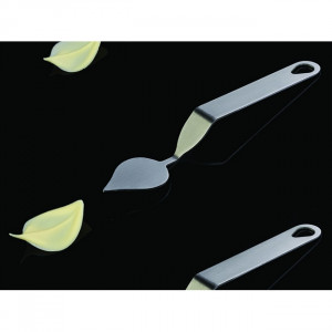Spatula Inox Decor Ciocolata - Frunza model A, 4x3cm - Img 5