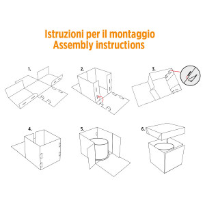 Square Dessert / Cake Box, White Cardboard, 50.5 x 50.5 x H 50 cm - Img 3