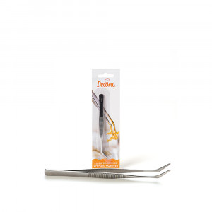 Stainless Stainless Steel Tweezers, Curved Tip, Kitchen / Confectionery Decoration, L 11.5 cm - Img 1