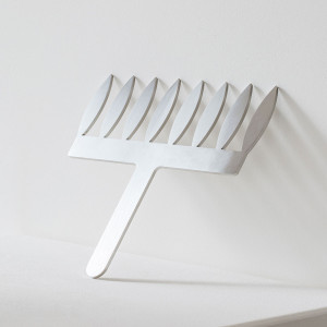 Stainless steel spatulas Chocolate Decor - Leaf model S, H 6 cm, 8 rods - Img 1