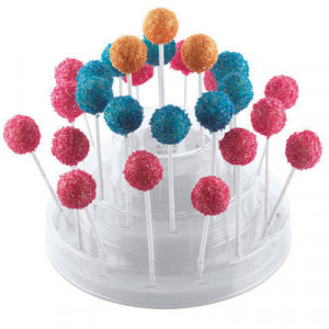 Suport LolliPops/CakePops, 27 Produse, Plastic Alb 3 Etaje, 22.5 x H 11 cm - Img 2