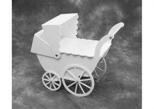 Suport Tort Model Carucior Bebe, 1 Platou, 70 x 35 x H 62 cm - Img 3