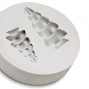 Szilikon forma 3D karácsonyi Brad, 3 - 4 x 1,5 - 2 cm, 2 díszítéssel - Img 2