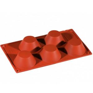 Szilikon muffin forma Ø8xh3,5 cm, 5 mélységű, 5 üreggel