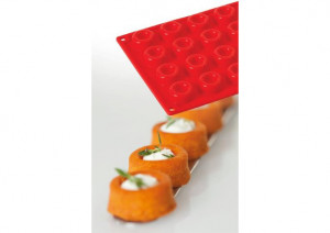Szilikon Savarin kerek Mignon kerek Savarin forma Ø3xh1.35cm, 28 üreggel - Img 2