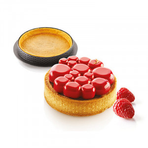 Tarte Set Ø 8 cm Paradis, 6 Microperforated Copper + Silicon Mould 6 cavities - Img 1