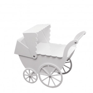 Tortatartó modell babakocsi, 1 tálca, 70 x 35 x H 62 cm, 70 x 35 x H 62 cm