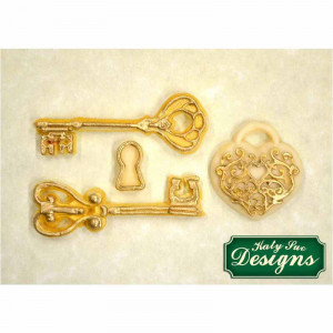 Vintage Silicone Moulding - Keys, Lacquer and Locks, 4 Subjects - Img 3