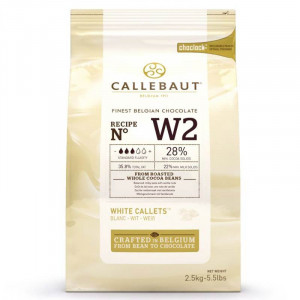White Chocolate W2 Drops 28% Barry Callebaut, 2.5 kg - Img 1
