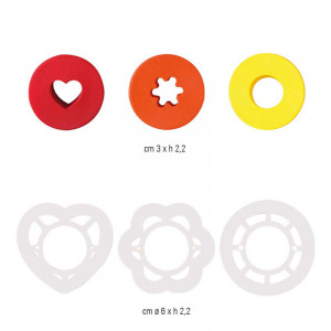 Комплект от 6 резачки Mix &amp; Match Ø 3 и 6 x H 2,2 cm - Img 2