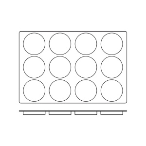 Силиконова форма Монопорциониращ диск Ø 12 x H 2,2 cm, 12 кухини, 120 ml (SQ029) - Img 4