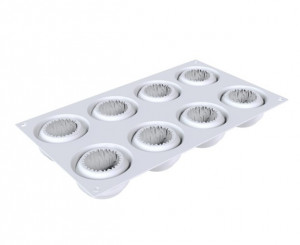 Силиконова форма Kiku Ø 5,8 x H 3,7 cm, 8 кухини x 70 ml - Img 3