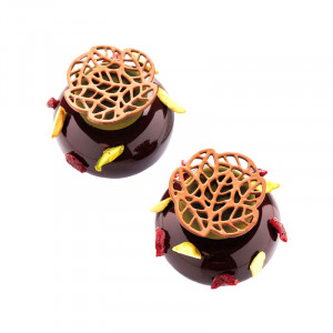 Силиконова форма PavoDecor Leaves Round Shape, 15 кухини Ø 5 x H 0,2 cm, 2,1 ml - Img 3