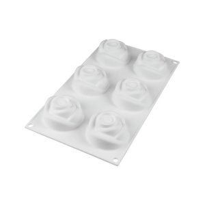 Силиконова форма Pink Monoportii Ø 7 x H 5,5 cm, 6 кухини, 145 ml - Img 3