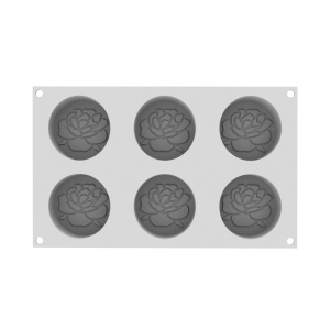 Силиконова форма Valentine Ø 7 x H 3 cm, 6 кухини x 110 ml - Img 3