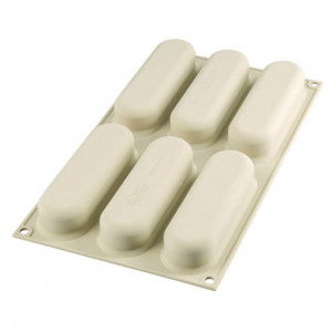 Силиконов калъп Ecler Chic 13 x 3,8 x H 4 cm, комплект 2 калъпа x 6 кухини x 140 ml - Img 3