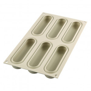 Силиконов калъп Ecler Pop 13 x 3,8 x H 4 cm, комплект 2 калъпа x 6 кухини x 140 ml - Img 2