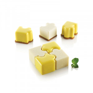 Силиконов пъзел с форма 4,2 x 3,4 x H 2,8 cm, 16 кухини + резец, 30 ml - Img 1