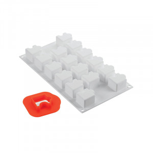 Силиконов пъзел с форма 4,2 x 3,4 x H 2,8 cm, 16 кухини + резец, 30 ml - Img 2