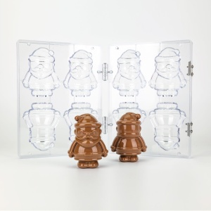 3D форма за шоколад, поликарбонат с магнити, Дядо Коледа 8,5 x 6,2 x H 11 см, 90 гр. - Img 3