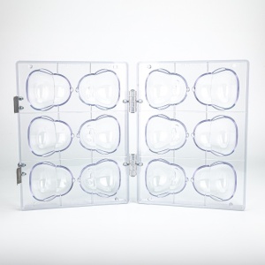 3D Chocolate mould, Rigid Plastic with Clamp, Size 7.3 x 7.3 x H 8 cm, 70 gr - Img 4