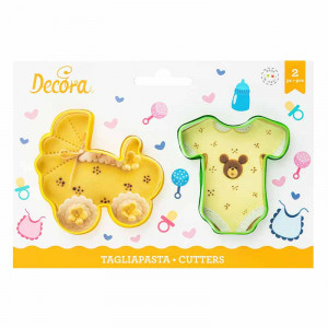 Bebe, Body si Carucior - Decupatoare Plastic Ø 7.5 si 8 x H 2.2 cm, 2 Buc - Img 2